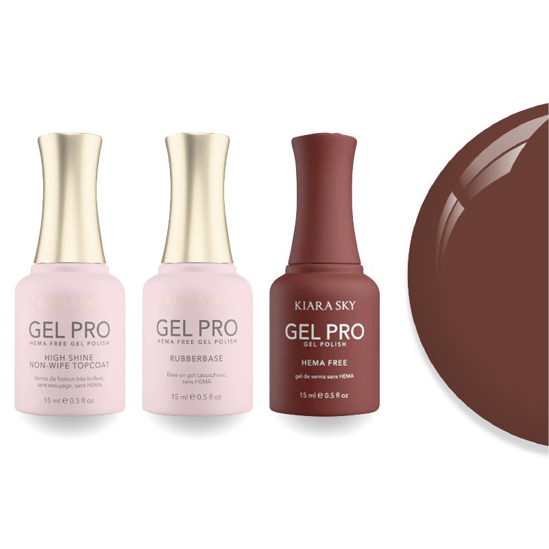 Kiara Sky Gel Pro Polish - HEMA - Free Rubber Base - High - Shine Non - Wipe Top Coat - 112 Mousse Be Crazy - DTK Nail Supply