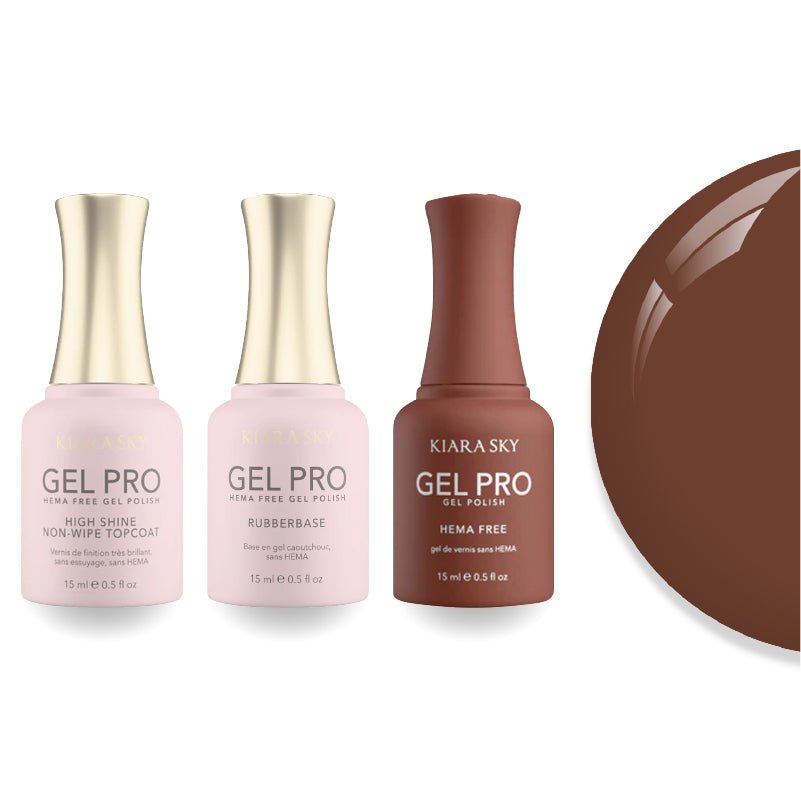 Kiara Sky Gel Pro Polish - HEMA - Free Rubber Base - High - Shine Non - Wipe Top Coat - 113 Cara - melt - DTK Nail Supply