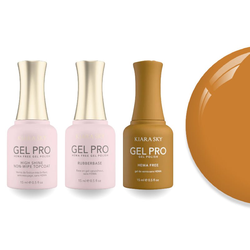 Kiara Sky Gel Pro Polish - HEMA - Free Rubber Base - High - Shine Non - Wipe Top Coat - 115 Out Of Office - DTK Nail Supply