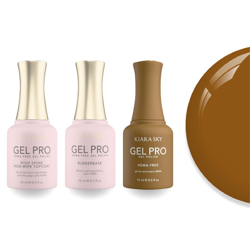 Kiara Sky Gel Pro Polish - HEMA - Free Rubber Base - High - Shine Non - Wipe Top Coat - 117 Dijon Vu - DTK Nail Supply