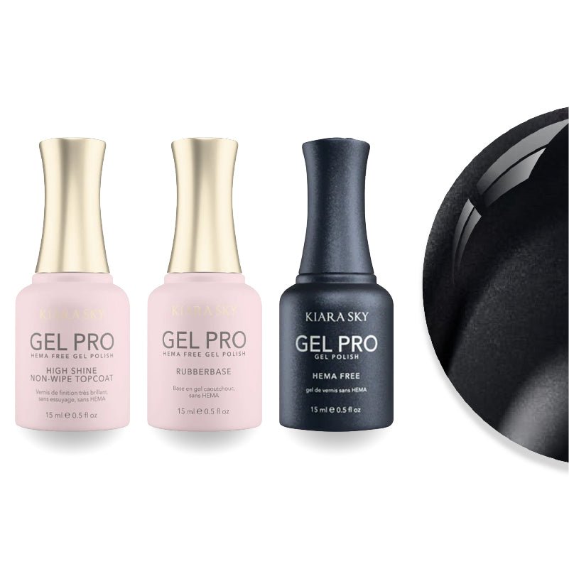 Kiara Sky Gel Pro Polish - HEMA - Free Rubber Base - High - Shine Non - Wipe Top Coat - 120 Buns Of Steel - DTK Nail Supply
