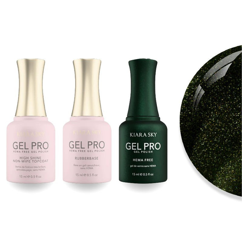 Kiara Sky Gel Pro Polish - HEMA - Free Rubber Base - High - Shine Non - Wipe Top Coat - 131 Glamouflage - DTK Nail Supply