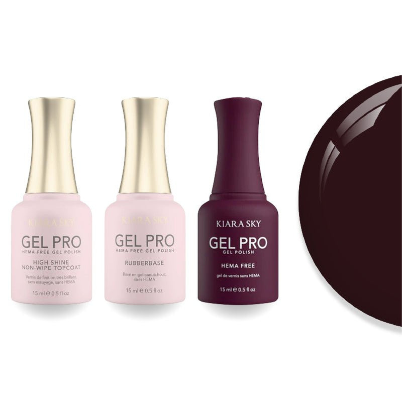 Kiara Sky Gel Pro Polish - HEMA - Free Rubber Base - High - Shine Non - Wipe Top Coat - 137 Crush - worthy - DTK Nail Supply