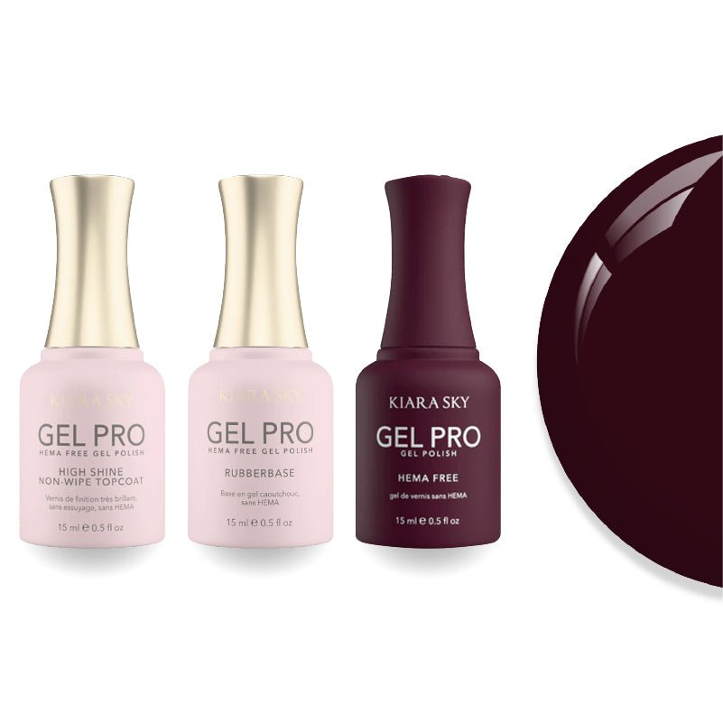Kiara Sky Gel Pro Polish - HEMA - Free Rubber Base - High - Shine Non - Wipe Top Coat - 138 Marooned - DTK Nail Supply