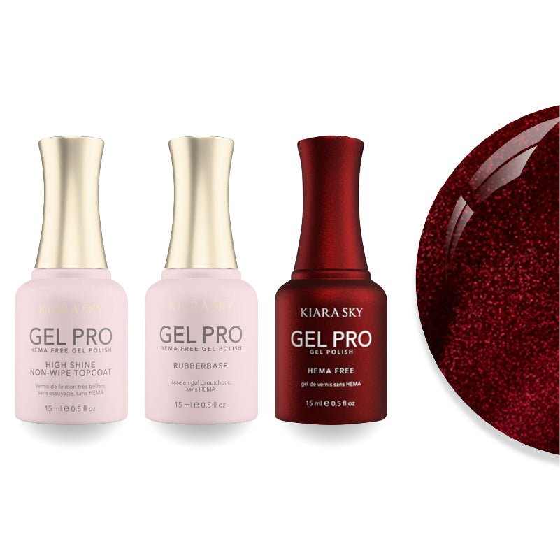 Kiara Sky Gel Pro Polish - HEMA - Free Rubber Base - High - Shine Non - Wipe Top Coat - 142 Sweet Seduction - DTK Nail Supply