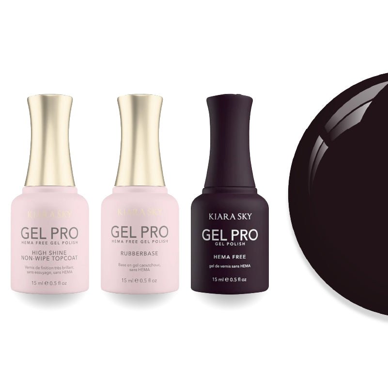 Kiara Sky Gel Pro Polish - HEMA - Free Rubber Base - High - Shine Non - Wipe Top Coat - 146 Velvet Rouge - DTK Nail Supply