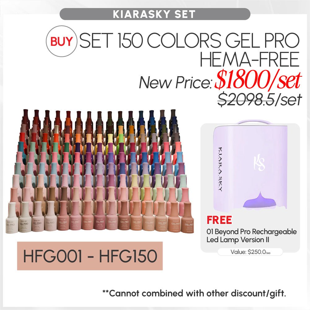 Kiara Sky Gel Pro Polish - HEMA - Free Set 150 Gel Polish Collection - DTK Nail Supply