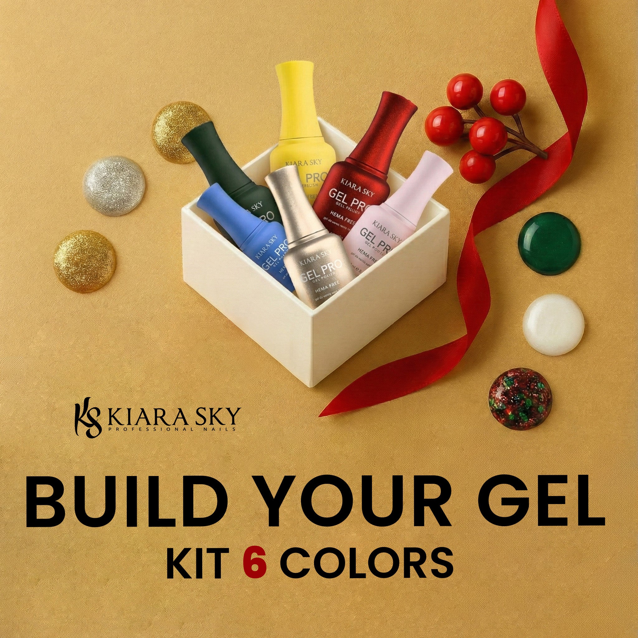 Kiara Sky Set Gel Polish - Build Your Own 6 Gel Kit, FREE 1 Cuticle Revitalizer Oil - DTK Nail Supply