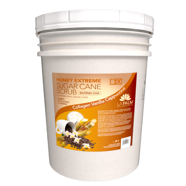 La Palm Sugar Cane Scrub - Vanilla Cappuccino - 1 Bucket - DTK Nail Supply