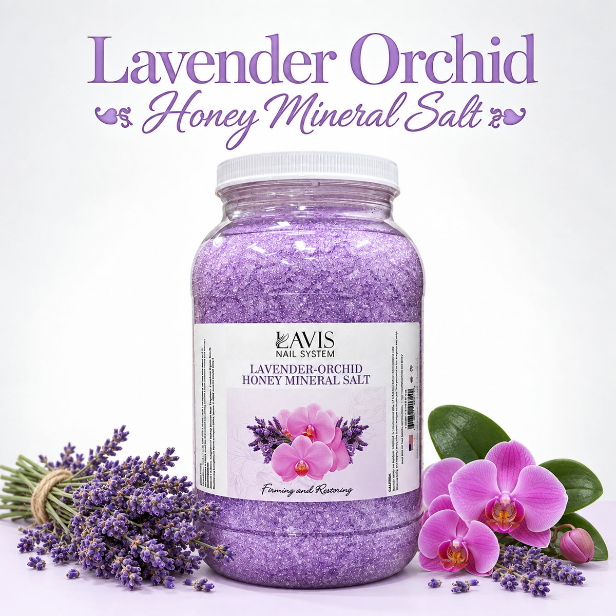 LAVIS - Lavender Orchid Honey Mineral Salt - 1Gallon