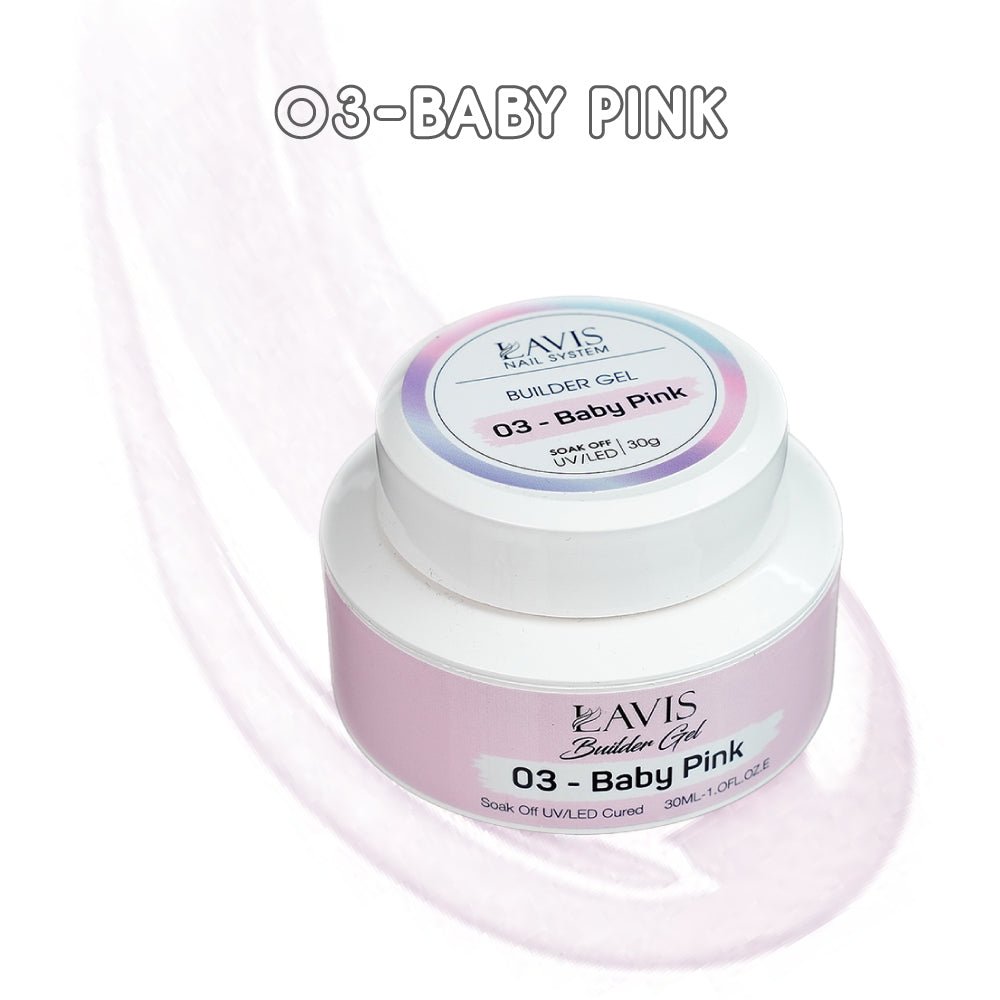 LAVIS 03 Baby Pink - Builder Gel In The Jar 30ml - DTK Nail Supply