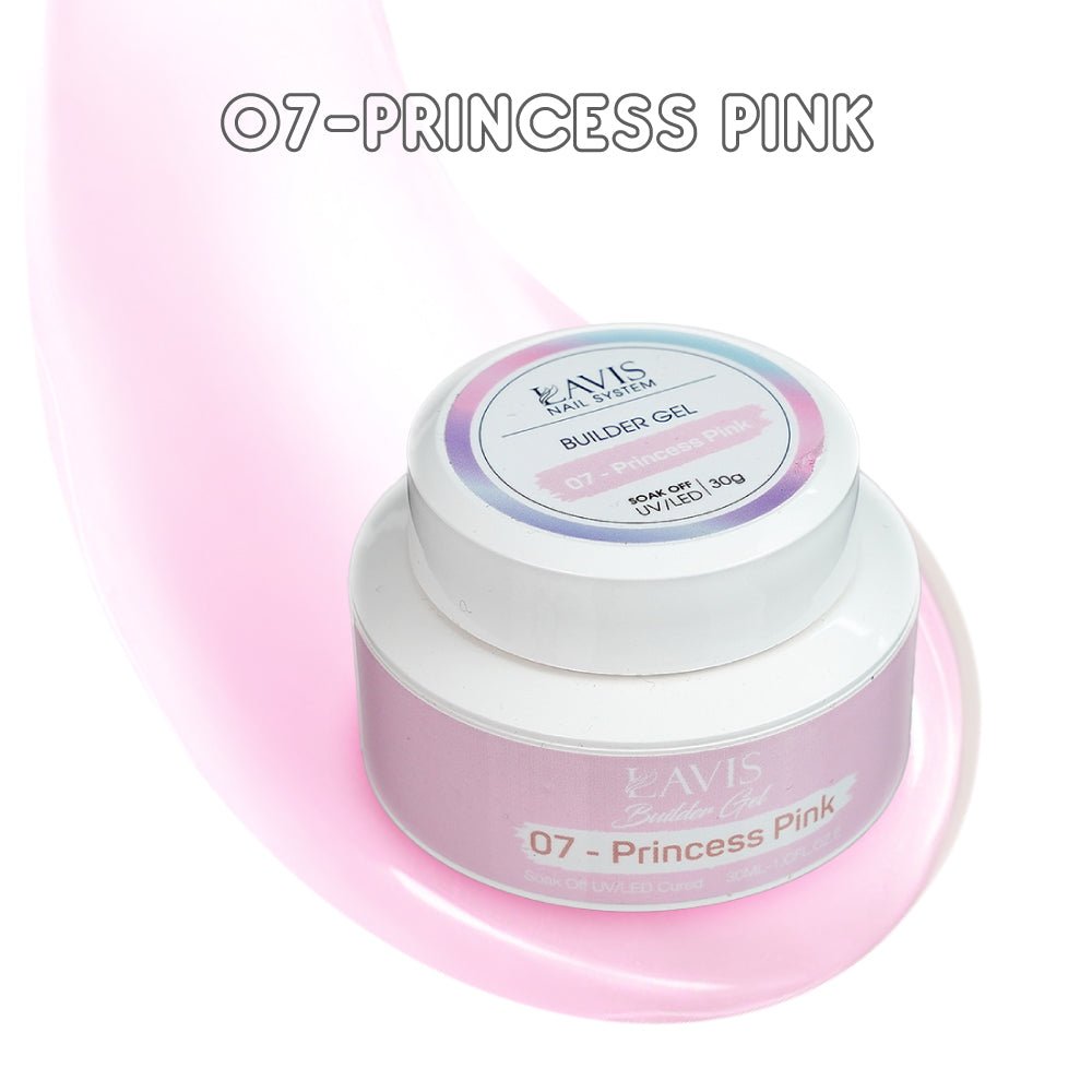 LAVIS 07 Princess Pink - Builder Gel In The Jar 30ml - DTK Nail Supply