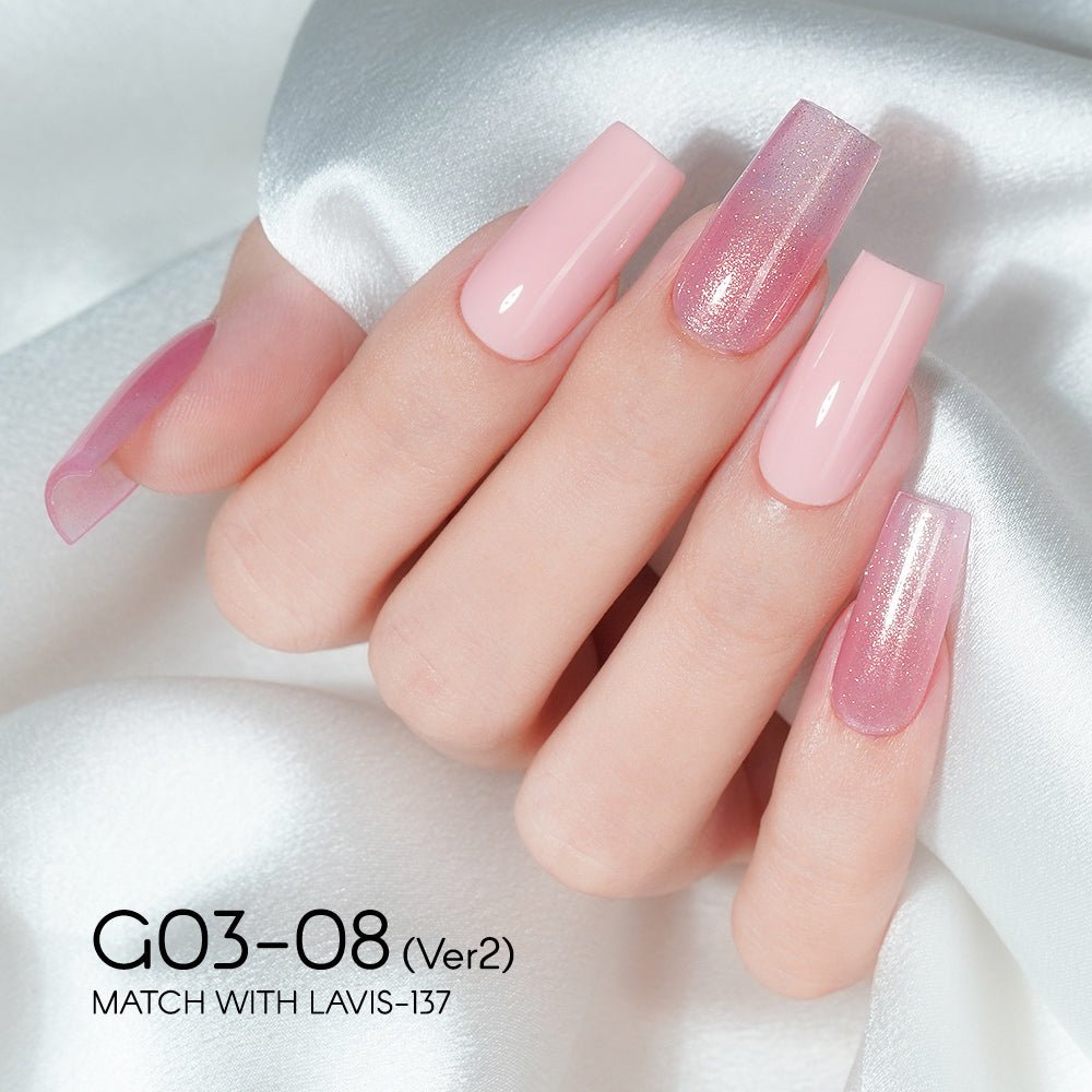 LAVIS 08 (G03 - ver2) - Gel Polish 0.5 oz - Bridal Party Glitter Collection - DTK Nail Supply