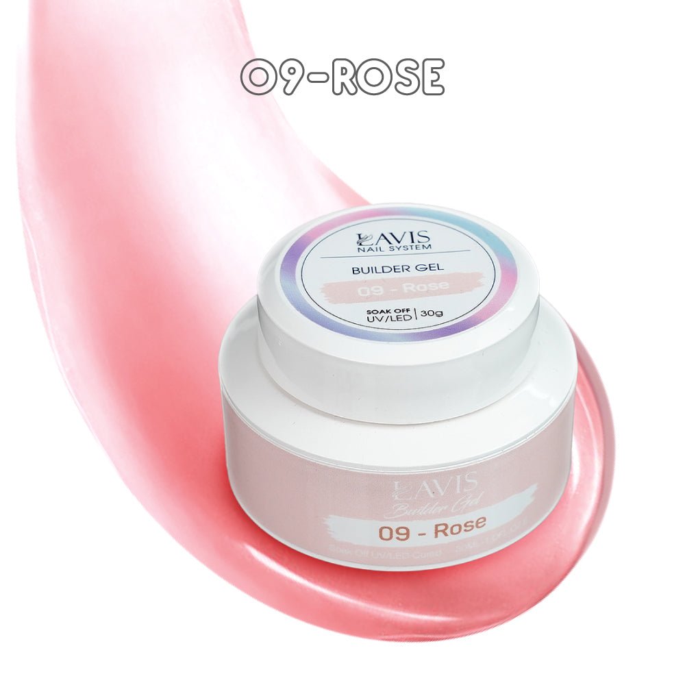 LAVIS 09 Rose - Builder Gel In The Jar 30ml - DTK Nail Supply