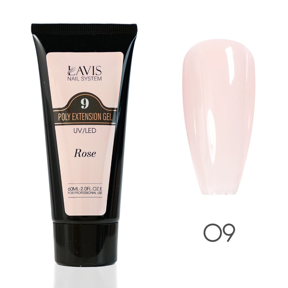 LAVIS 09 Rose - New Poly Extension Gel UV/LED - DTK Nail Supply