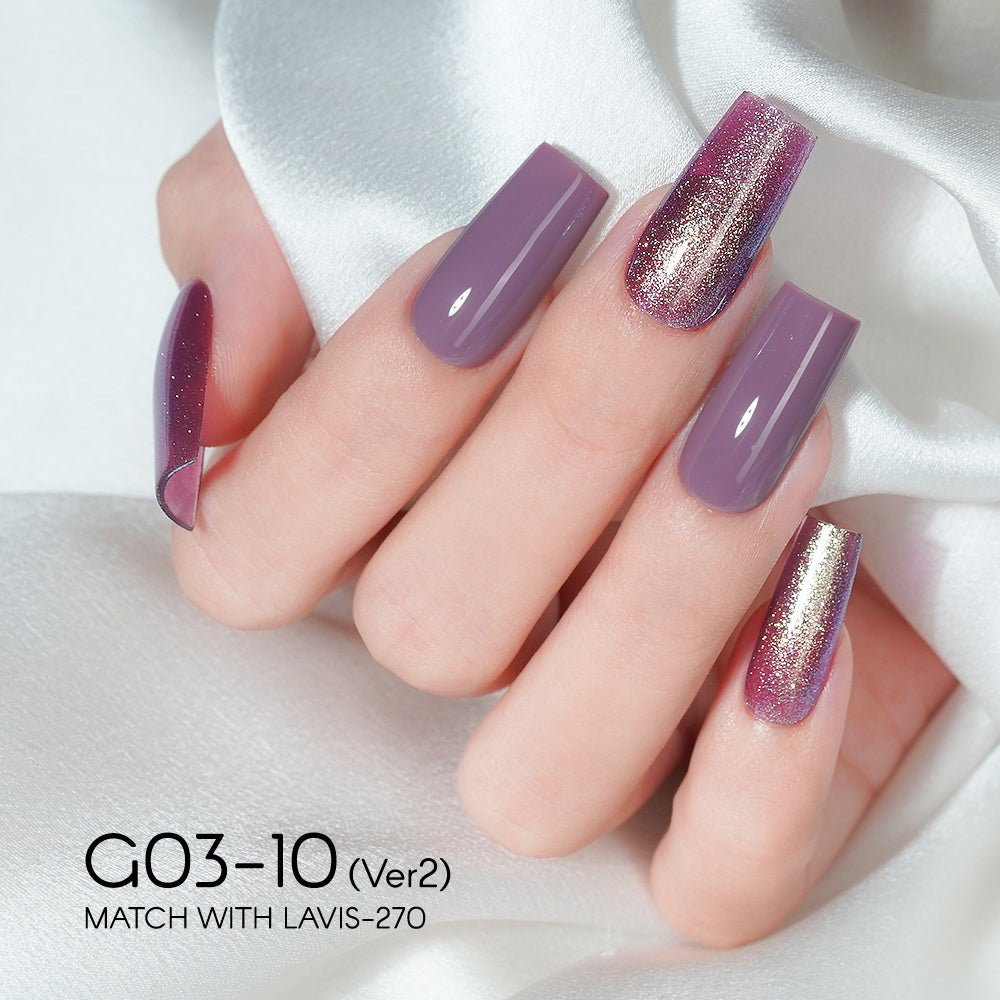 LAVIS 10 (G03 - ver2) - Gel Polish 0.5 oz - Bridal Party Glitter Collection - DTK Nail Supply