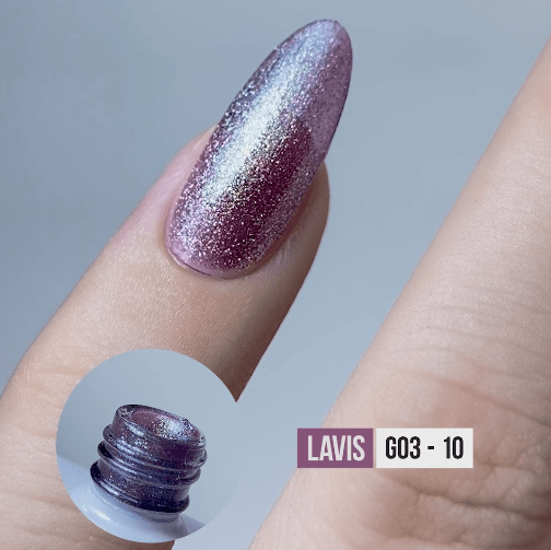 LAVIS 10 (G03 - ver2) - Gel Polish 0.5 oz - Bridal Party Glitter Collection - DTK Nail Supply