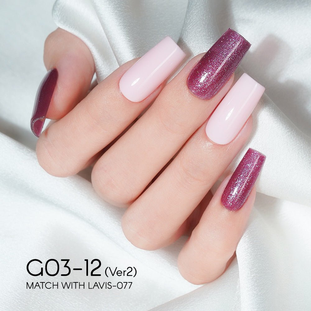 LAVIS 12 (G03 - ver2) - Gel Polish 0.5 oz - Bridal Party Glitter Collection - DTK Nail Supply