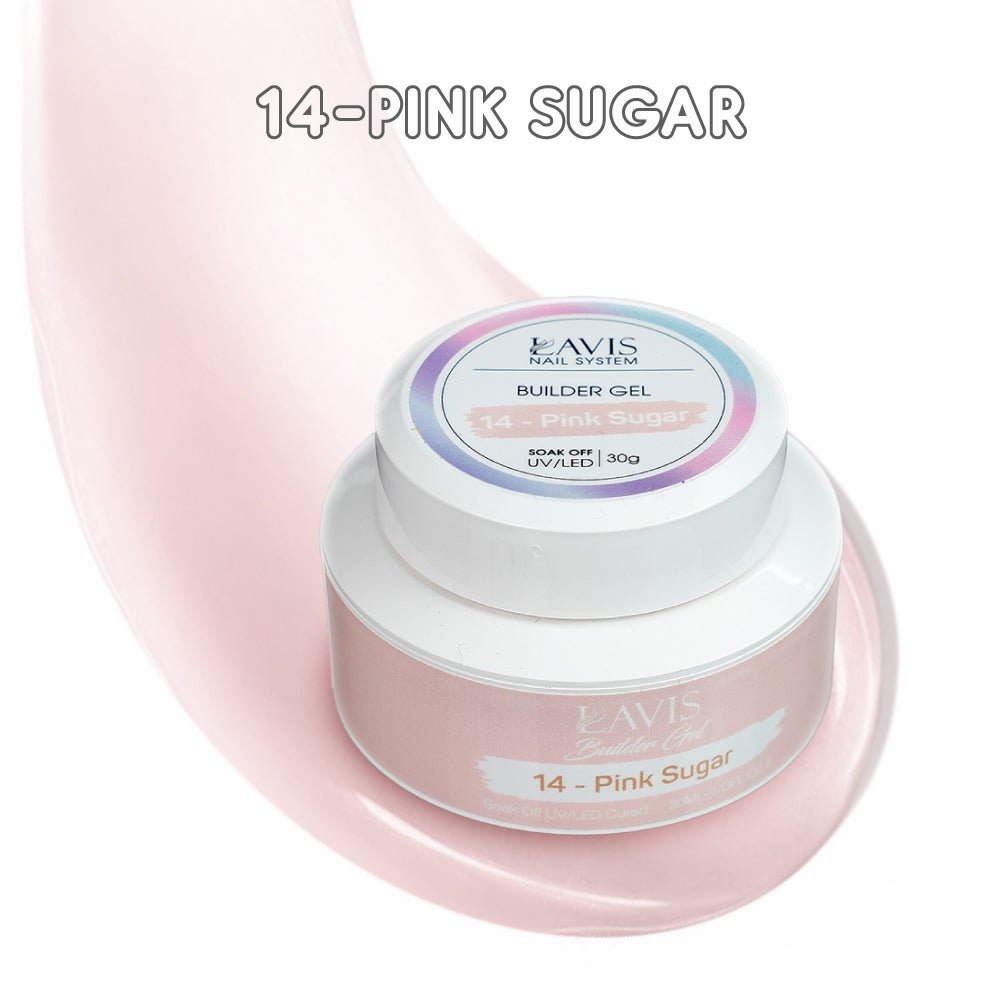 LAVIS 14 Pink Sugar - Builder Gel In The Jar 30ml - DTK Nail Supply