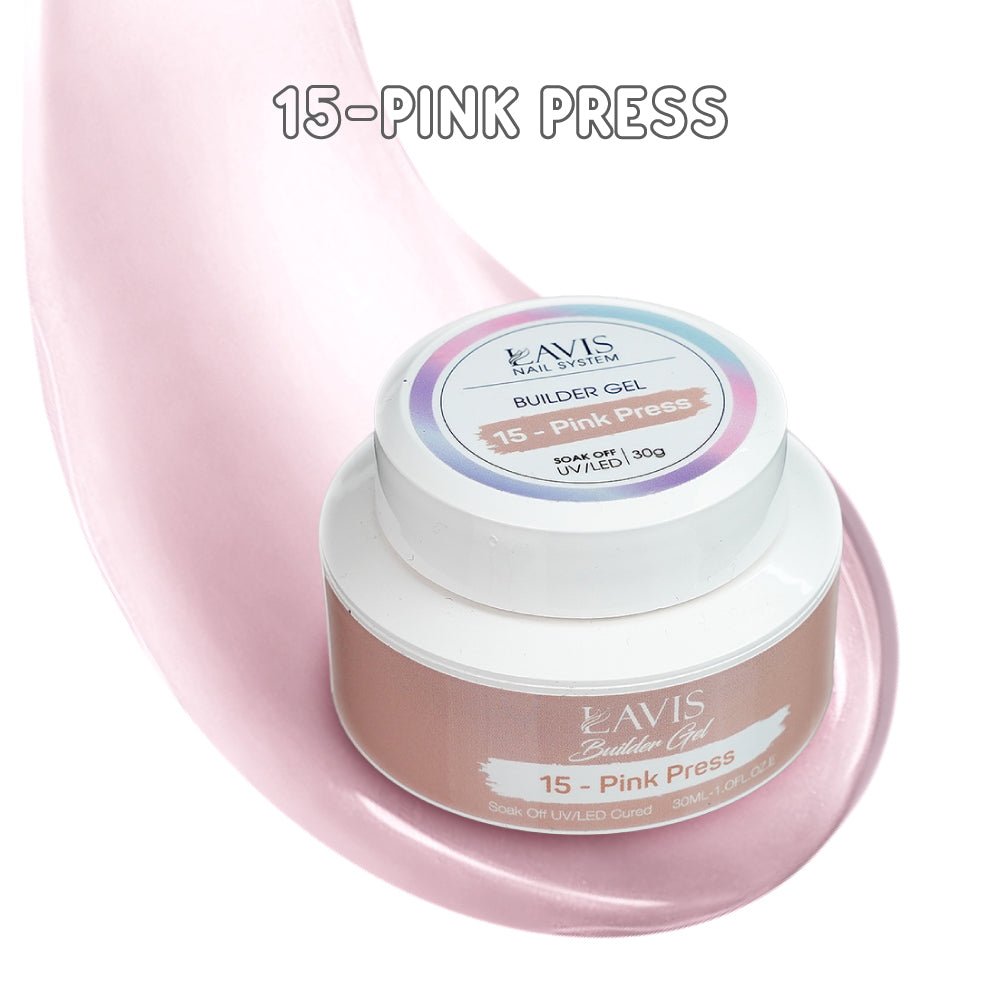 LAVIS 15 Pink Press - Builder Gel In The Jar 30ml - DTK Nail Supply