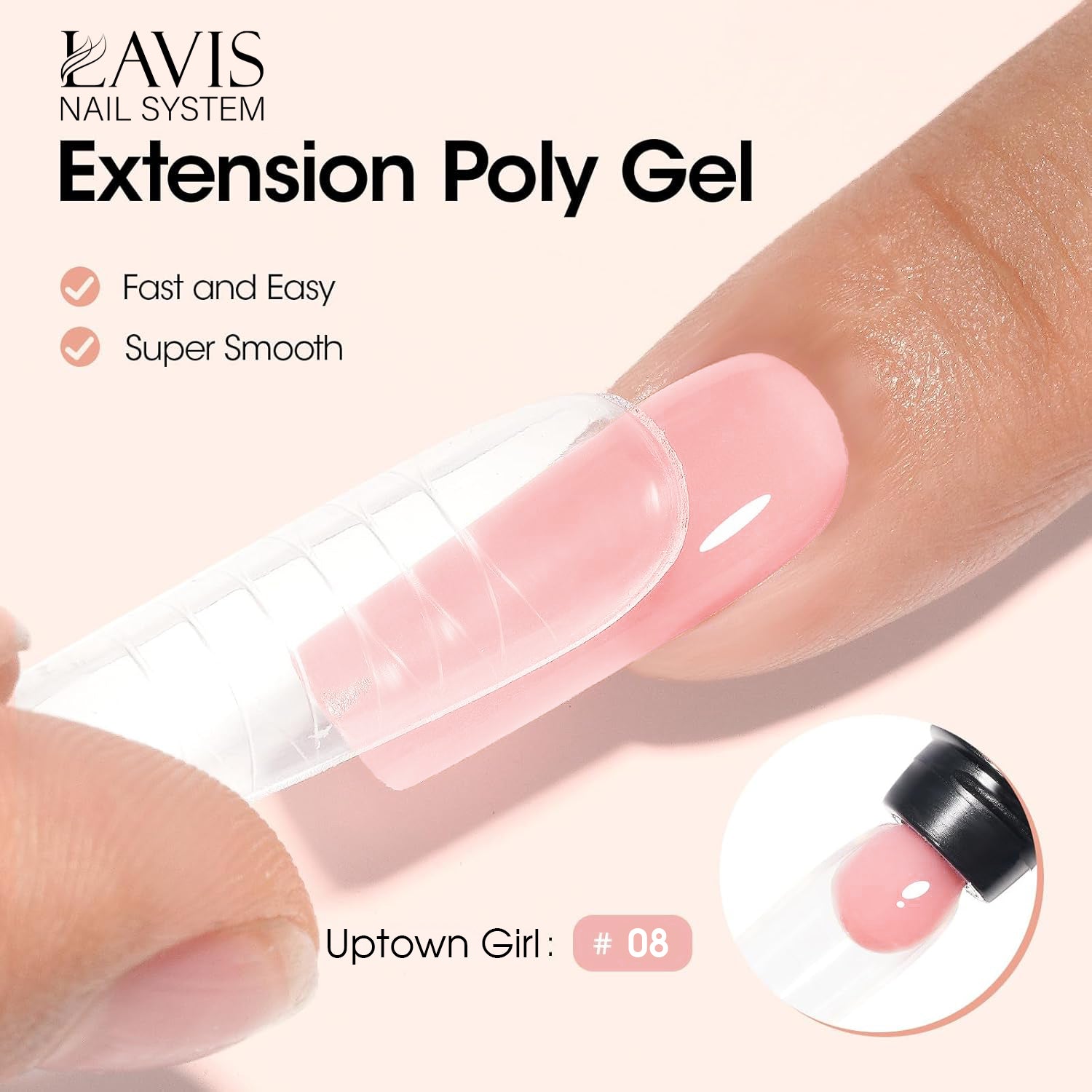 LAVIS 15 Pink Press - New Poly Extension Gel UV/LED - DTK Nail Supply