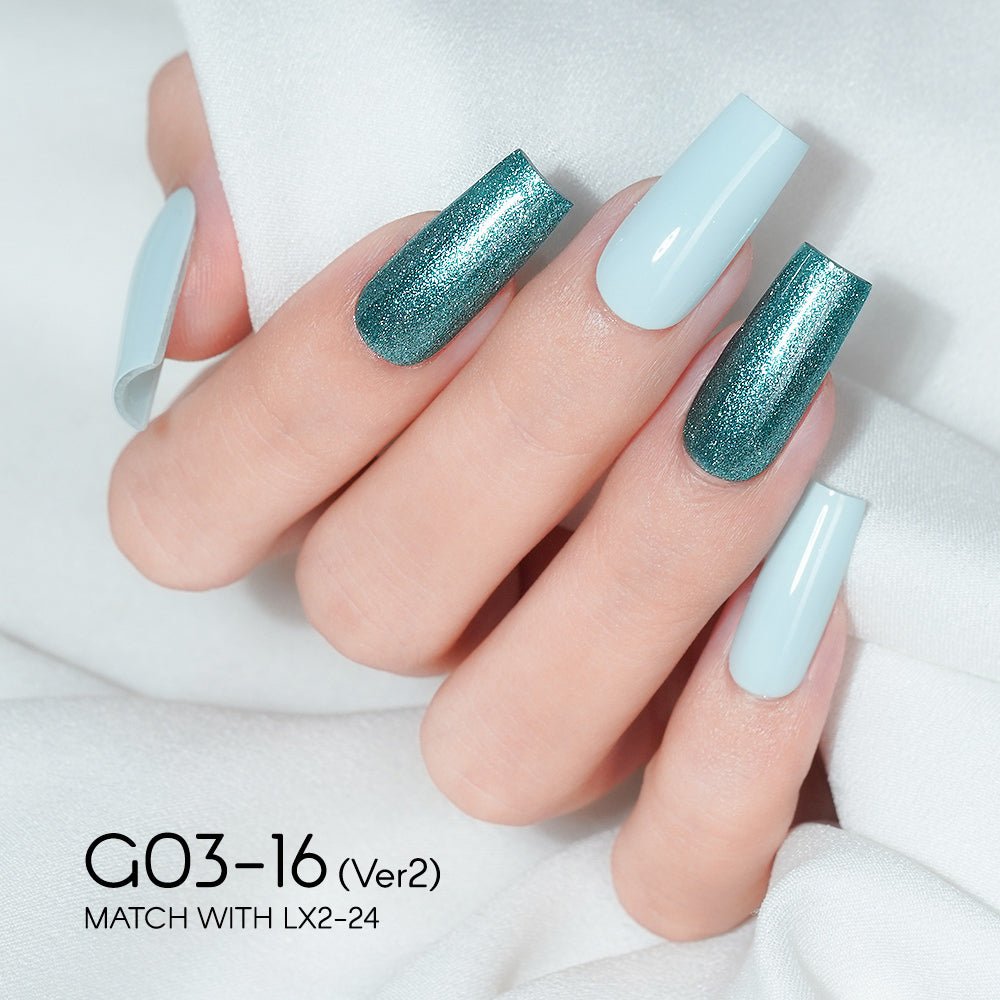 LAVIS 16 (G03 - ver2) - Gel Polish 0.5 oz - Bridal Party Glitter Collection - DTK Nail Supply