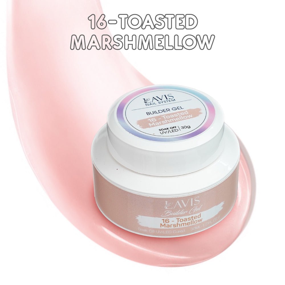 LAVIS 16 Toasted Marshmellow - Builder Gel In The Jar 30ml - DTK Nail Supply
