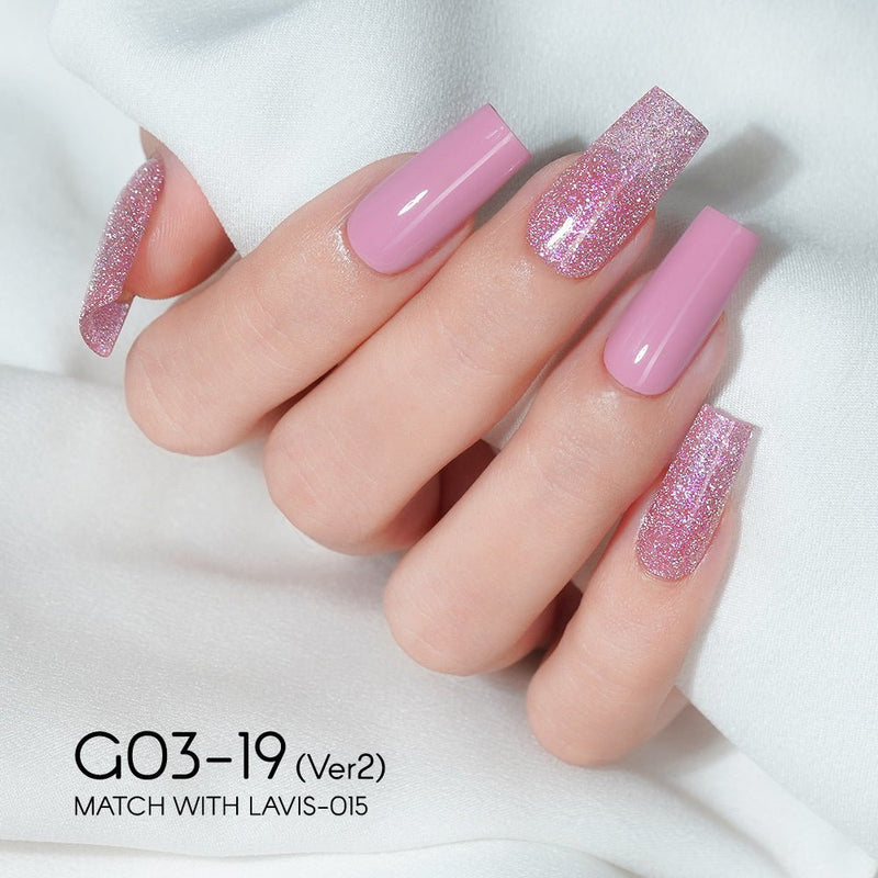 LAVIS 19 (G03 - ver2) - Gel Polish 0.5 oz - Bridal Party Glitter Collection - DTK Nail Supply