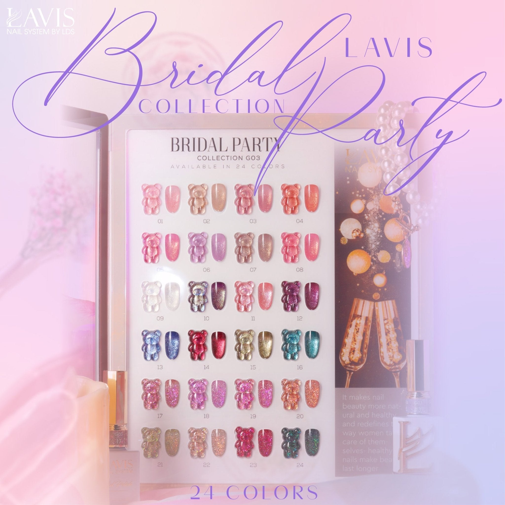 LAVIS 20 (G03 - ver2) - Gel Polish 0.5 oz - Bridal Party Glitter Collection - DTK Nail Supply