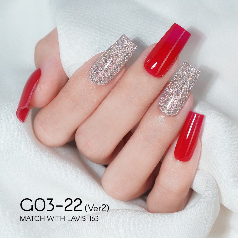 LAVIS 22 (G03 - ver2) - Gel Polish 0.5 oz - Bridal Party Glitter Collection - DTK Nail Supply