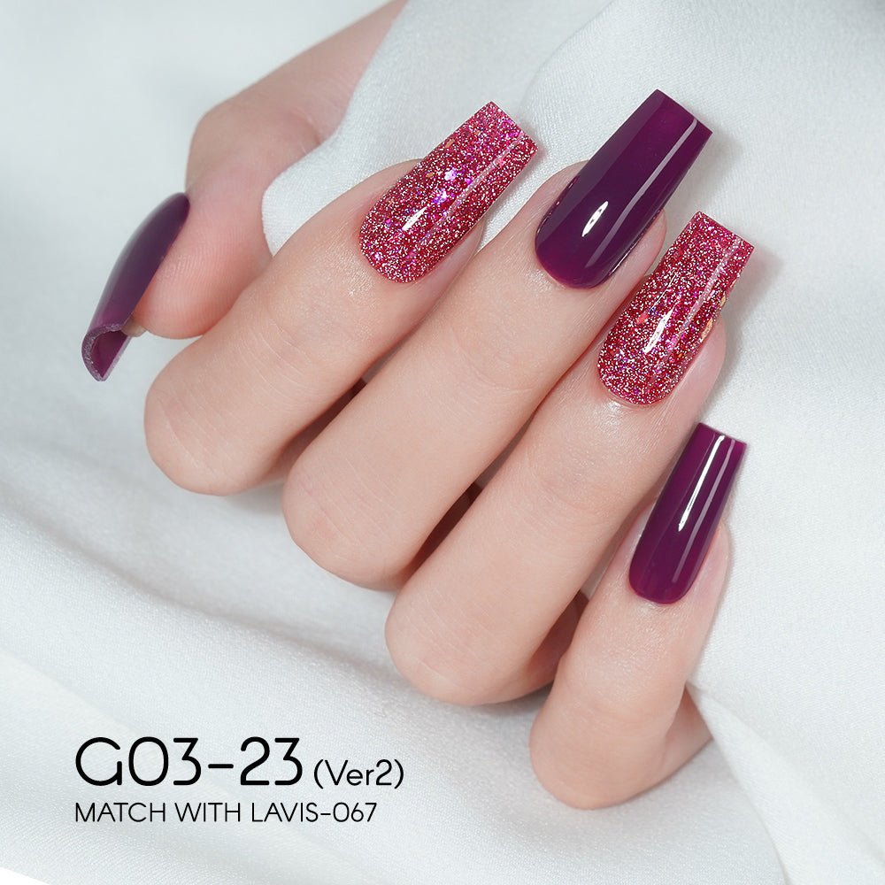LAVIS 23 (G03 - ver2) - Gel Polish 0.5 oz - Bridal Party Glitter Collection - DTK Nail Supply