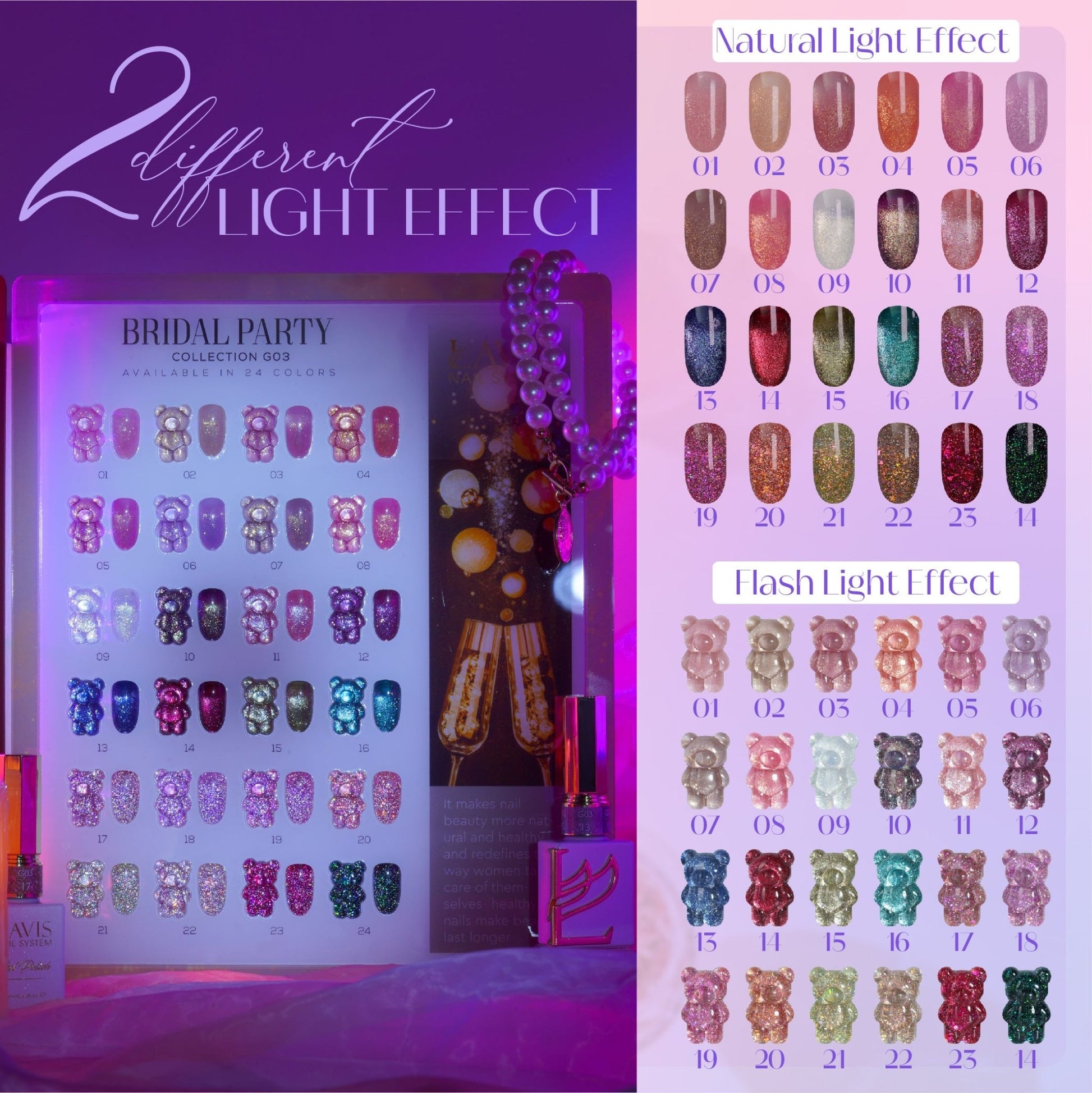 LAVIS 23 (G03 - ver2) - Gel Polish 0.5 oz - Bridal Party Glitter Collection - DTK Nail Supply