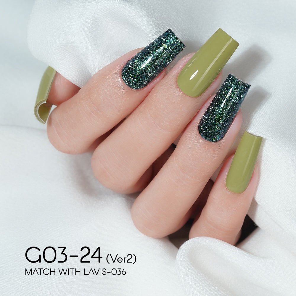 LAVIS 24 (G03 - ver2) - Gel Polish 0.5 oz - Bridal Party Glitter Collection - DTK Nail Supply
