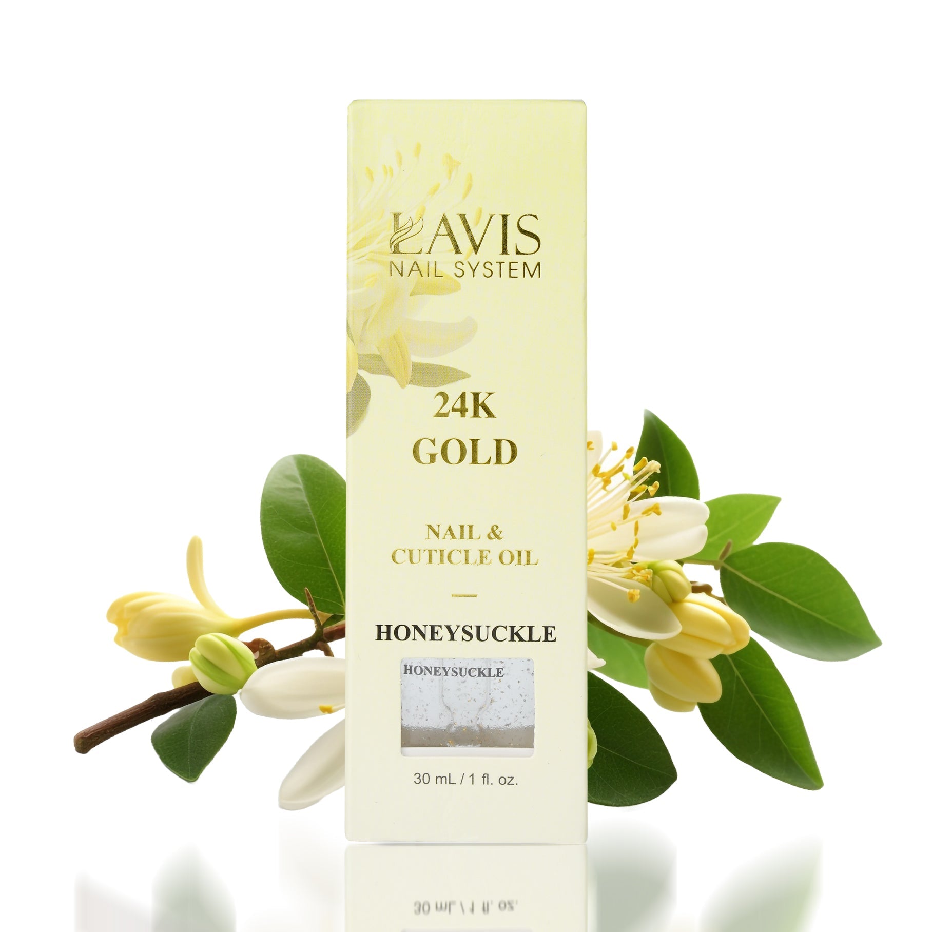 Lavis 24K Gold Nail & Cuticle Oil - Honeysuckle - 30mL - DTK Nail Supply