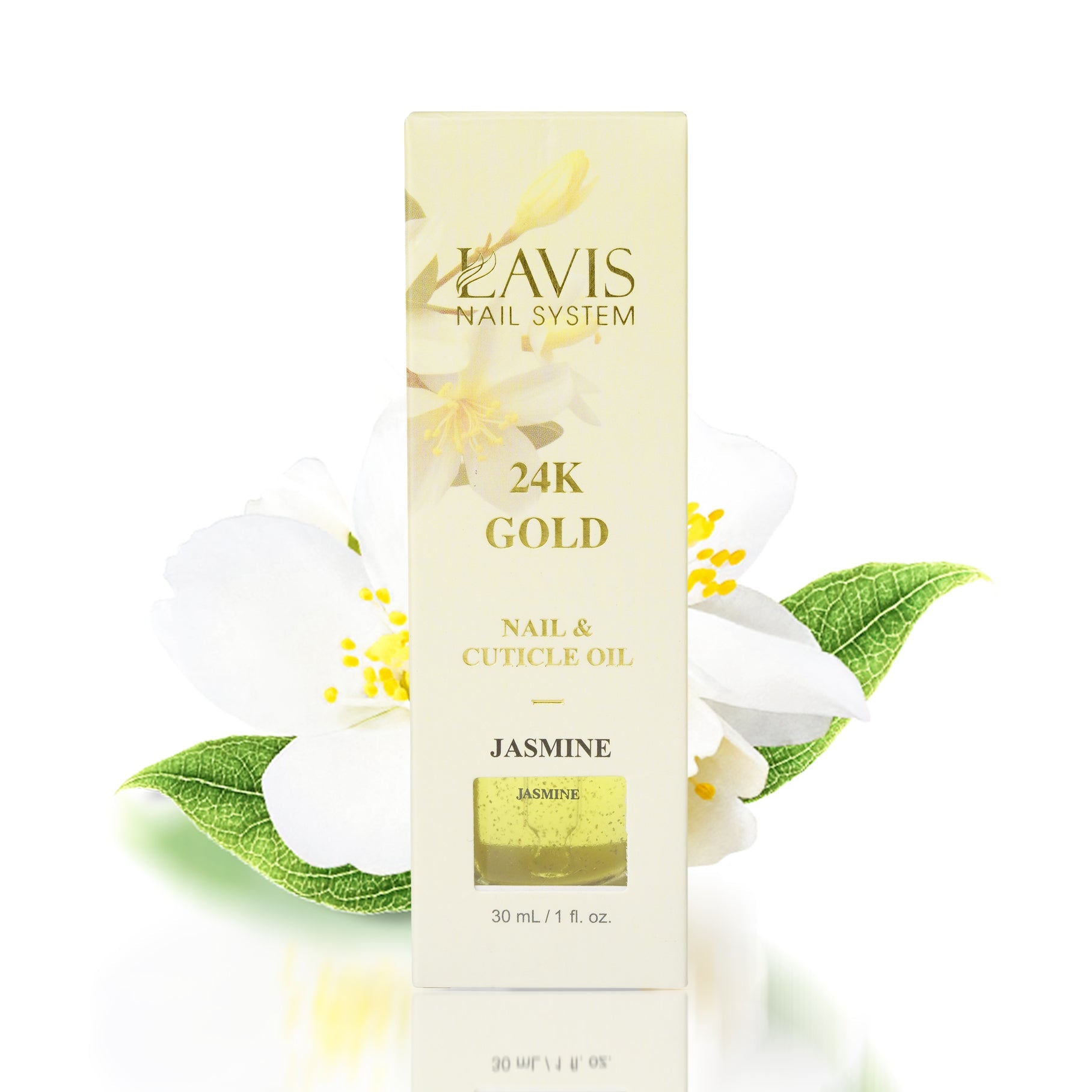 Lavis 24K Gold Nail & Cuticle Oil - Jasmine - 30mL - DTK Nail Supply