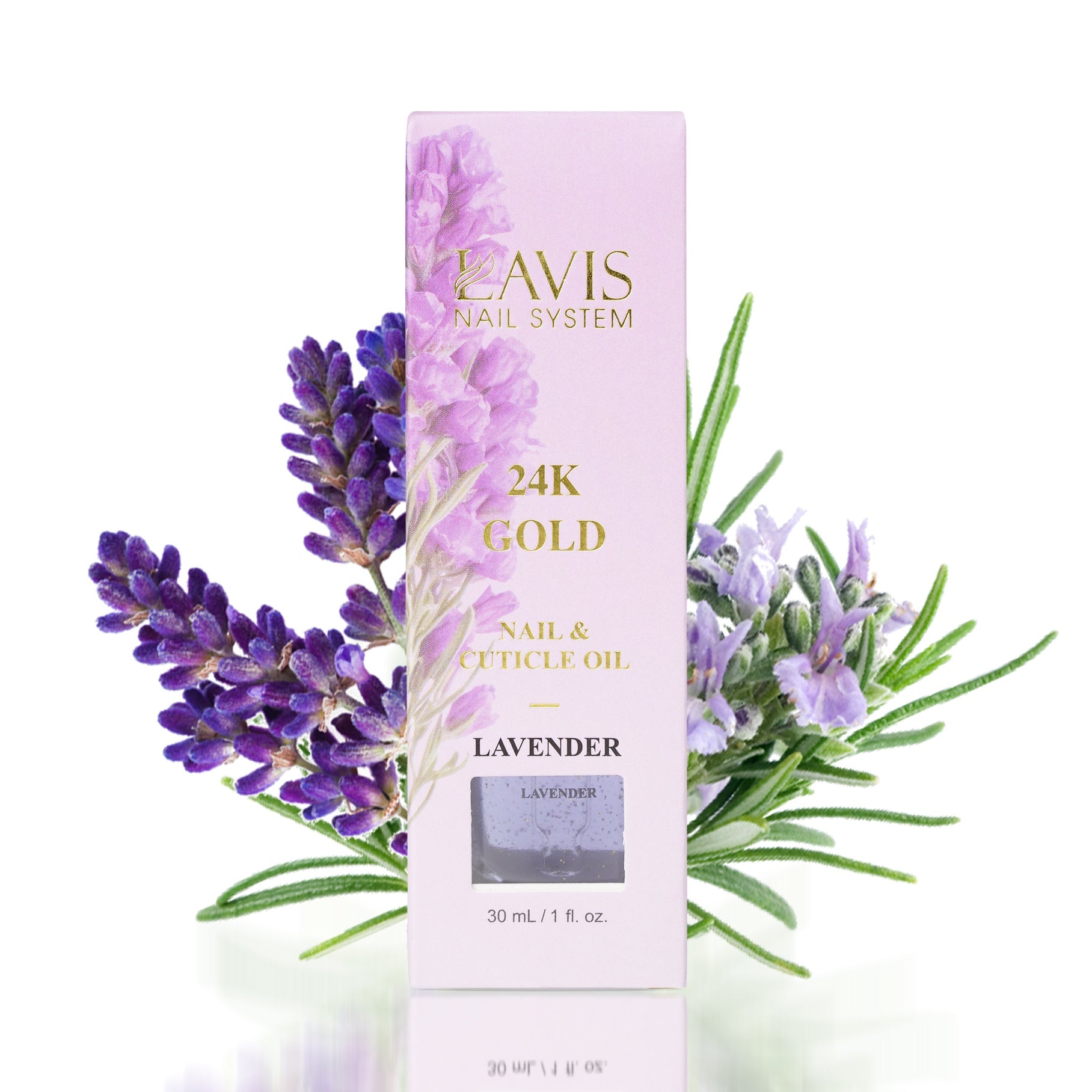 Lavis 24K Gold Nail & Cuticle Oil - Lavender - 30mL - DTK Nail Supply