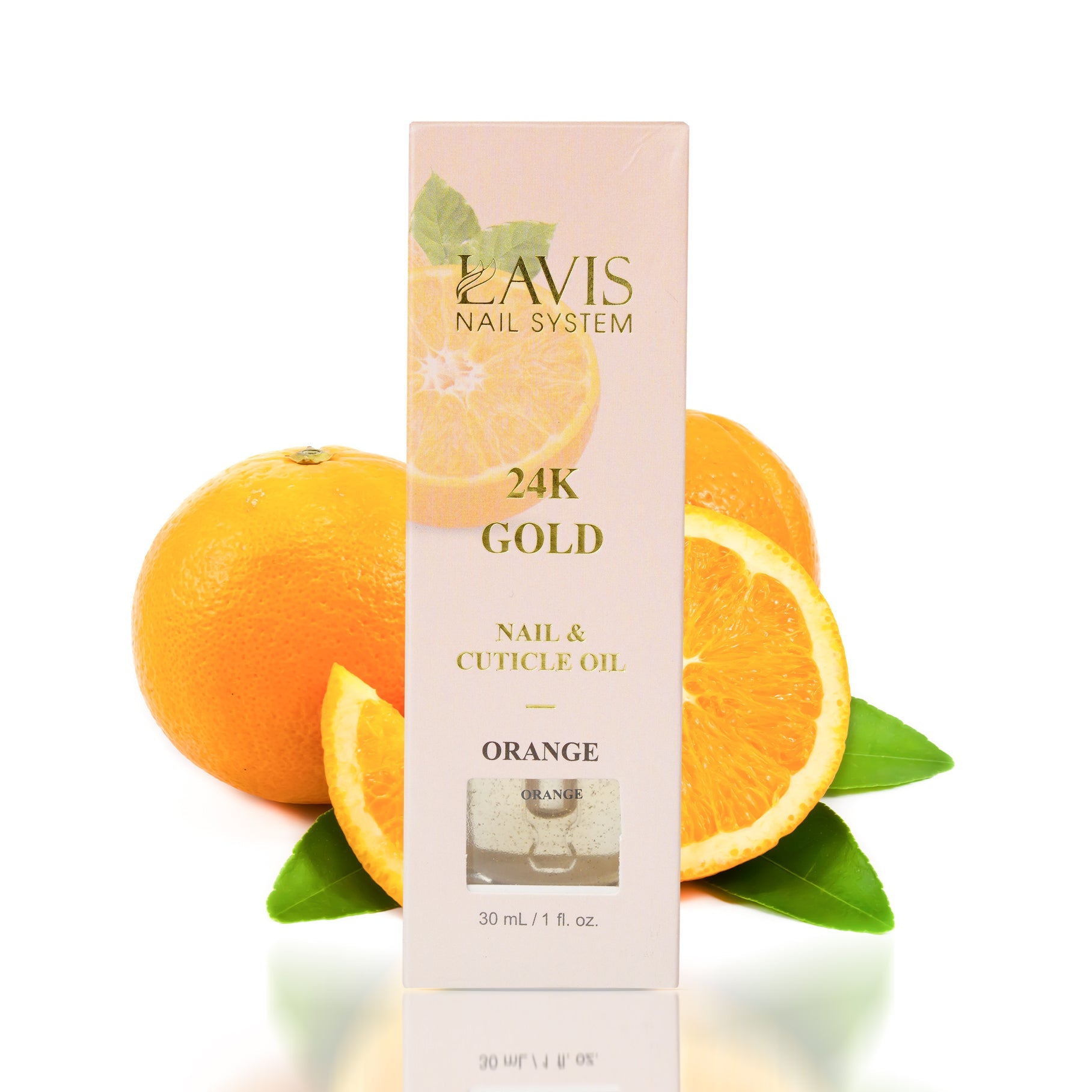 Lavis 24K Gold Nail & Cuticle Oil - Orange - 30mL - DTK Nail Supply