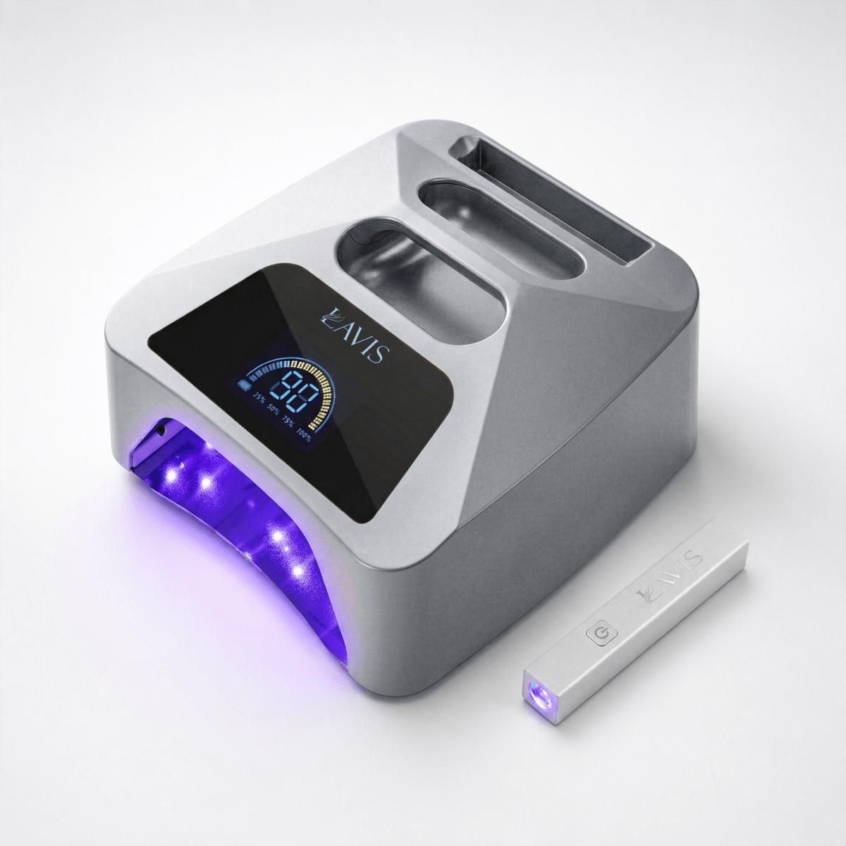 LAVIS 2in1 LED/UV Nail Lamp Vol 2 - Silver - DTK Nail Supply