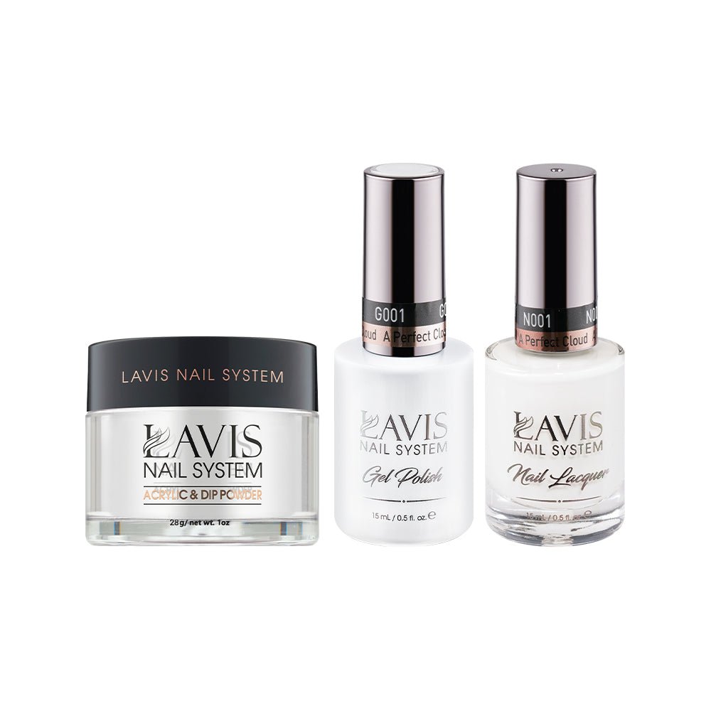 LAVIS 3 in 1 - 001 A Perfect Cloud - Acrylic & Dip Powder, Gel & Lacquer - DTK Nail Supply