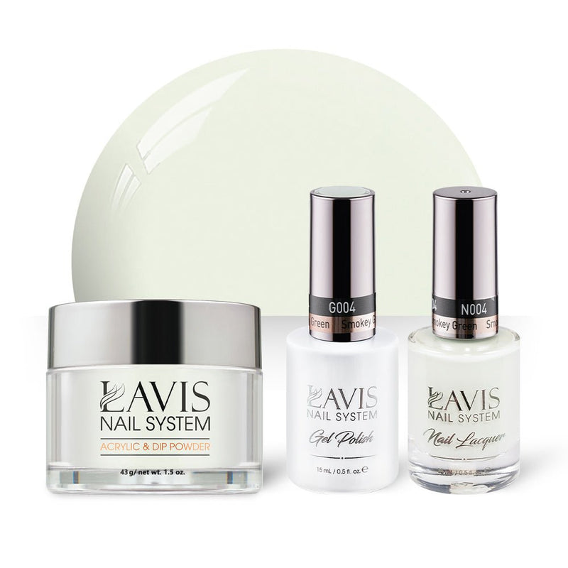 LAVIS 3 in 1 - 004 Smokey Green - Acrylic & Dip Powder, Gel & Lacquer - DTK Nail Supply