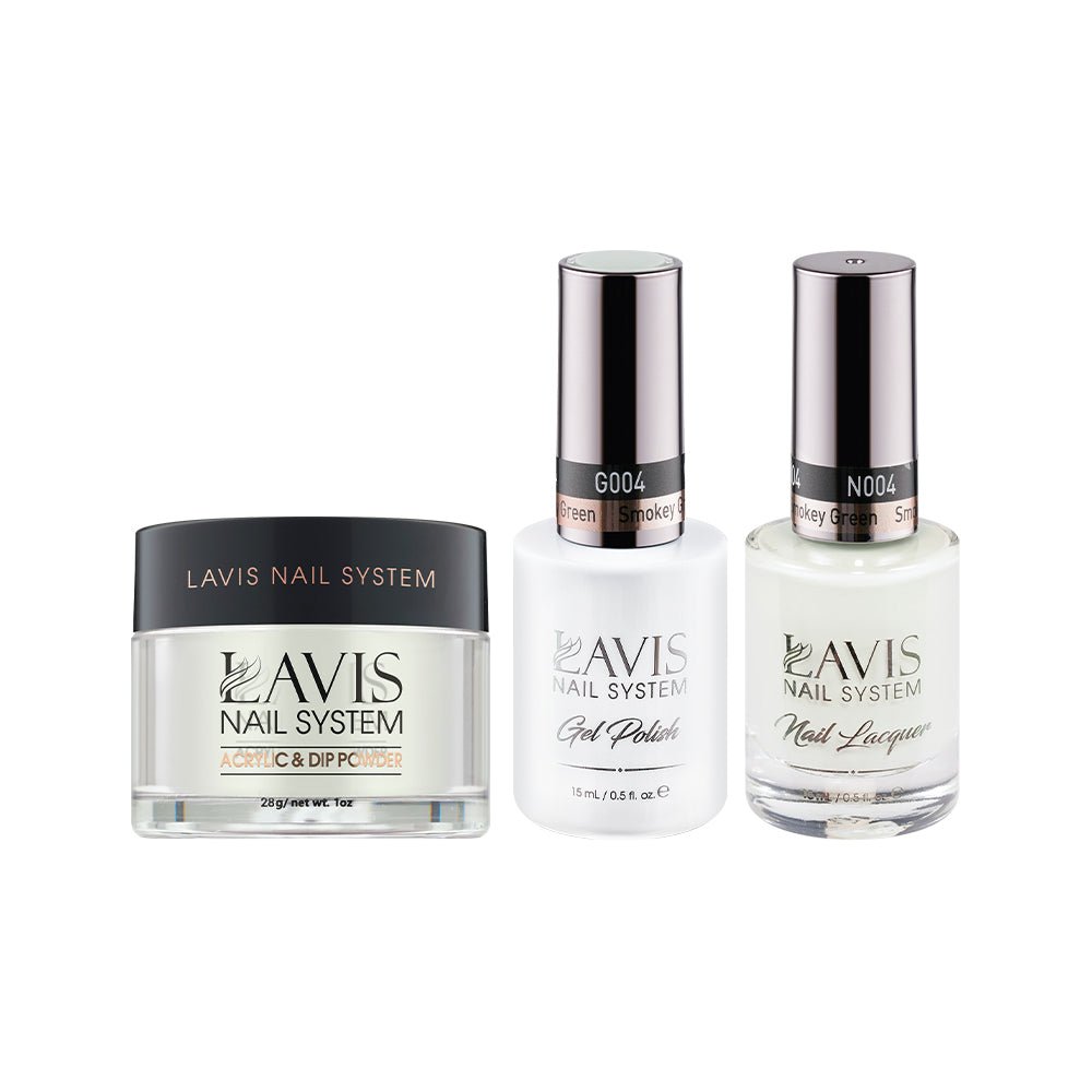 LAVIS 3 in 1 - 004 Smokey Green - Acrylic & Dip Powder, Gel & Lacquer - DTK Nail Supply