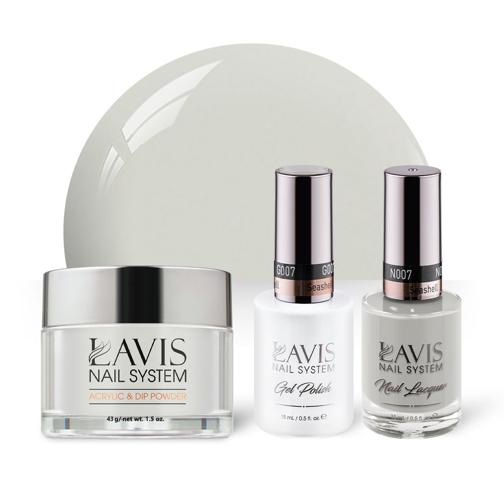 LAVIS 3 in 1 - 007 Seashell - Acrylic & Dip Powder, Gel & Lacquer - DTK Nail Supply