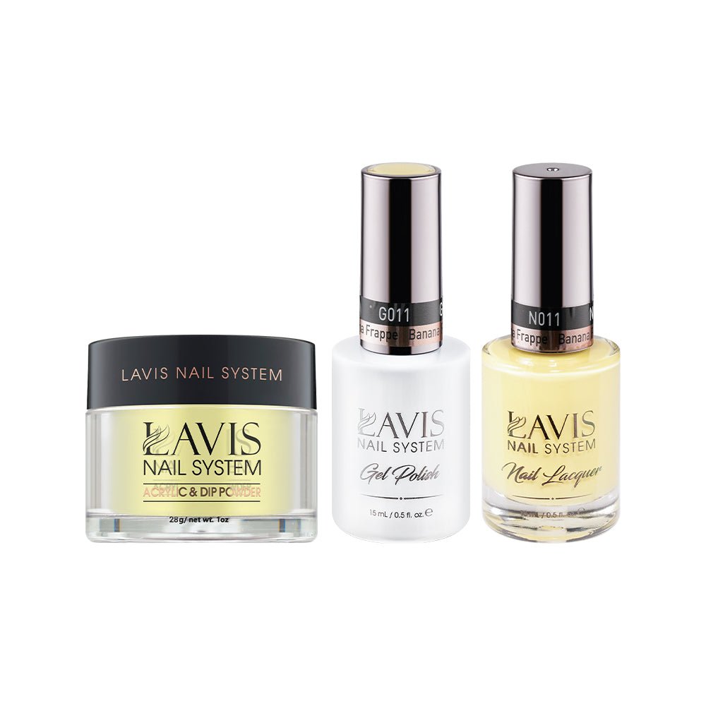 LAVIS 3 in 1 - 011 Banana Frappe - Acrylic & Dip Powder, Gel & Lacquer - DTK Nail Supply