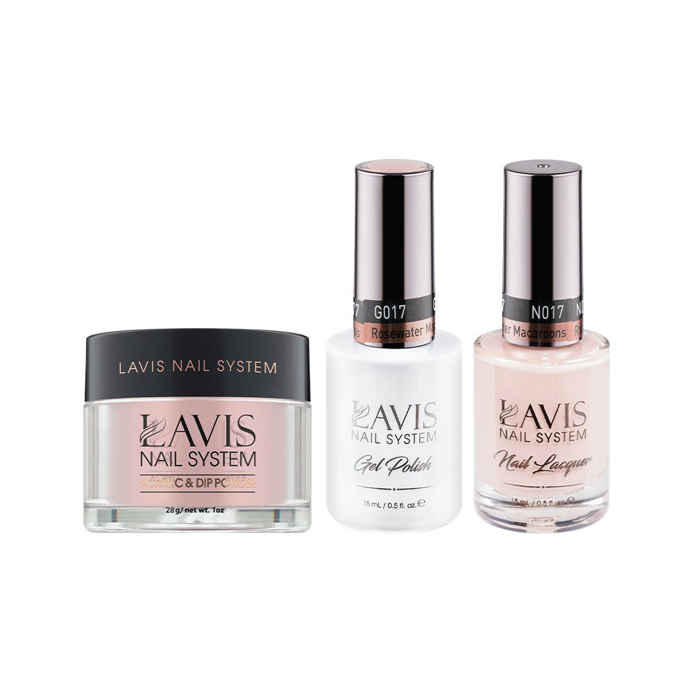 LAVIS 3 in 1 - 017 Rosewater Macaroons - Acrylic & Dip Powder, Gel & Lacquer - DTK Nail Supply