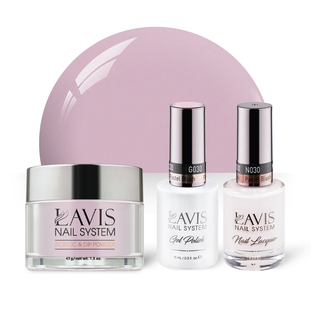 LAVIS 3 in 1 - 030 Pastel Blush - Acrylic & Dip Powder, Gel & Lacquer - DTK Nail Supply