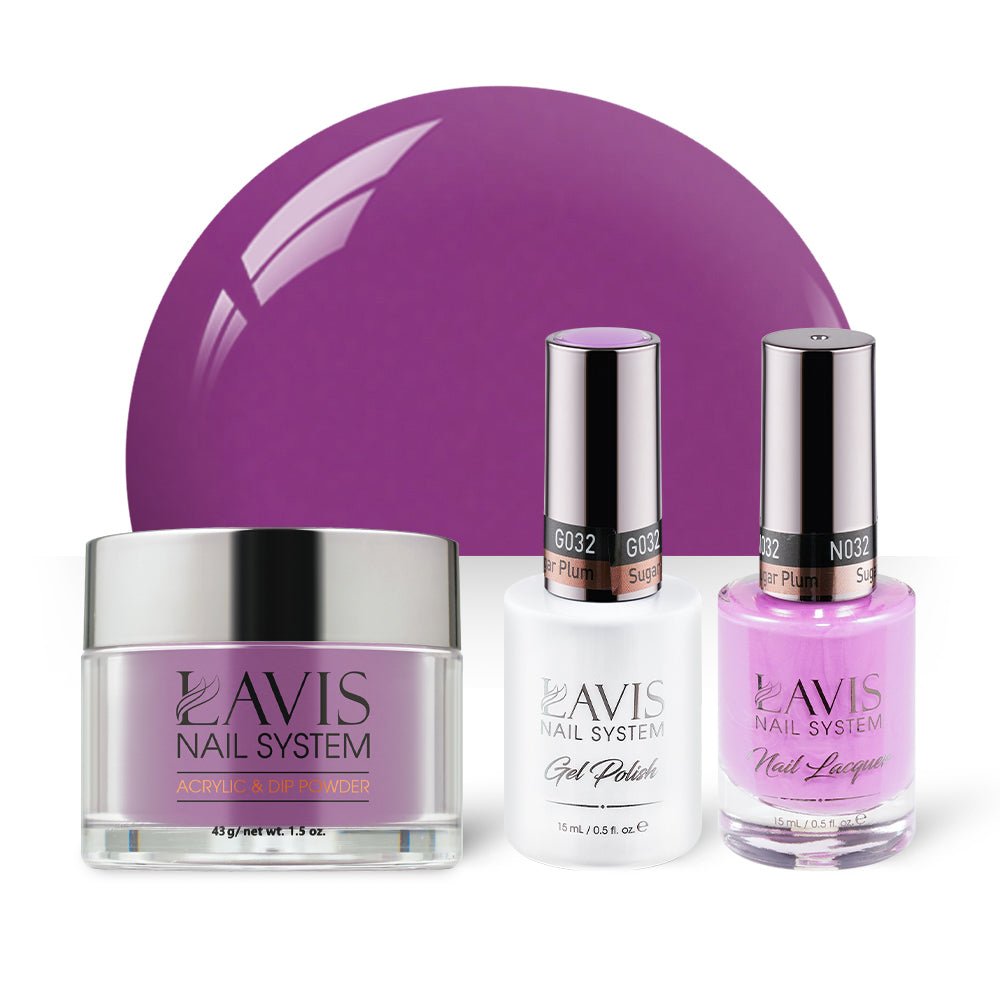 LAVIS 3 in 1 - 032 Sugar Plum - Acrylic & Dip Powder, Gel & Lacquer - DTK Nail Supply