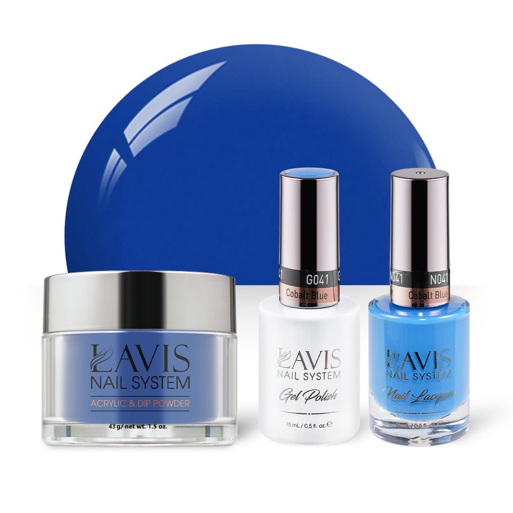 LAVIS 3 in 1 - 041 Cobalt Blue - Acrylic & Dip Powder, Gel & Lacquer - DTK Nail Supply