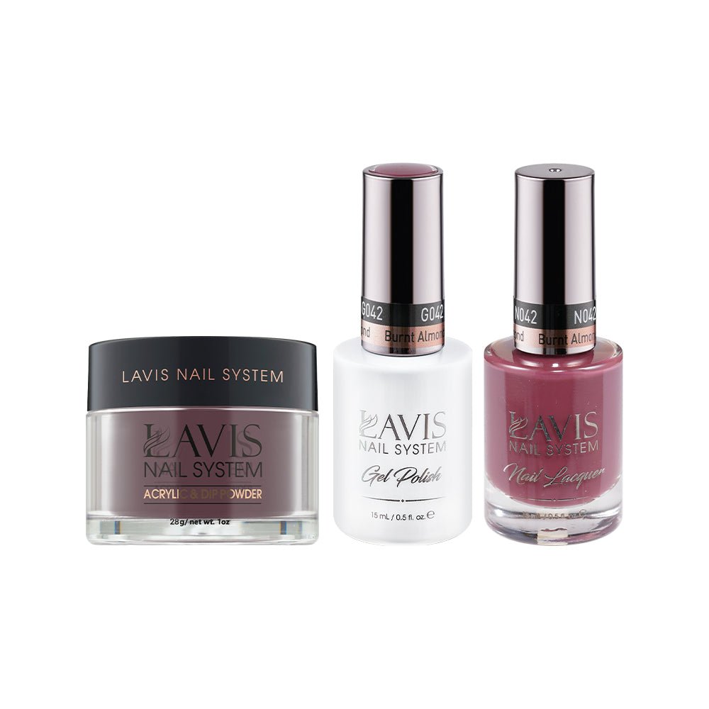 LAVIS 3 in 1 - 042 Burnt Almond - Acrylic & Dip Powder, Gel & Lacquer - DTK Nail Supply