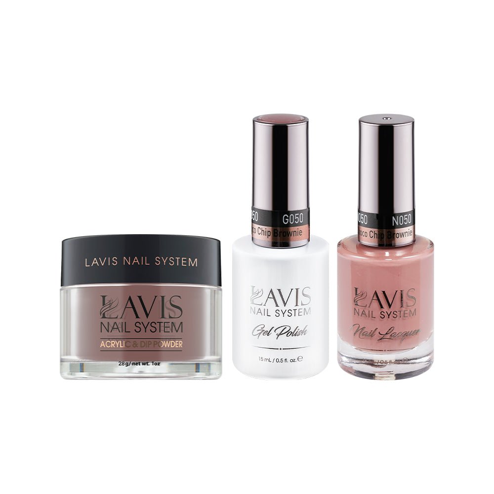 LAVIS 3 in 1 - 050 Choco Chip Brownie - Acrylic & Dip Powder, Gel & Lacquer - DTK Nail Supply