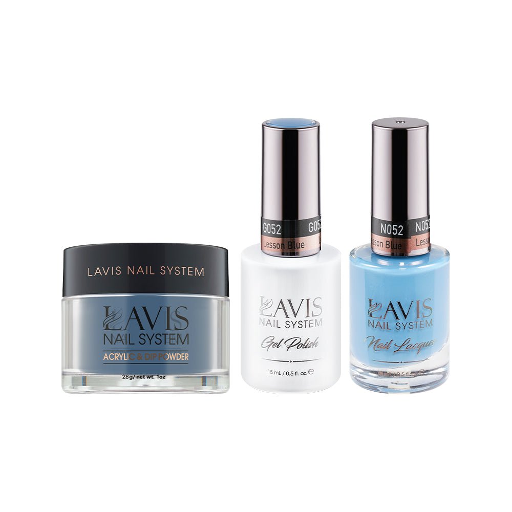 LAVIS 3 in 1 - 052 Lesson Blue - Acrylic & Dip Powder, Gel & Lacquer - DTK Nail Supply
